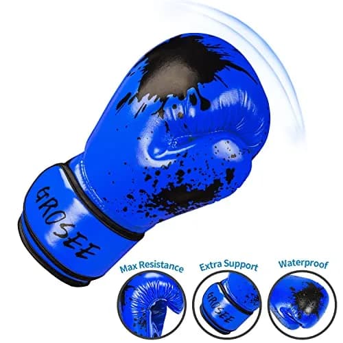 Grosee Kids Boxing Glove 8 oz | Durable PU Leather & Cotton, Youth Sparring Gloves for Punching Bag & Kickboxing thumbnail 2