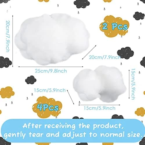 Saffica 14 Pcs Cloud Ceiling Decor Clouds & Raindrop Garlands | Elegant DIY Home & Party Decoration thumbnail 2