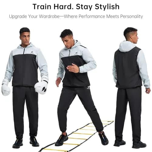 HOTSUIT Men's Sauna Suit for Weight Loss & Exercise | White, Large (2-Piece Set) thumbnail 3