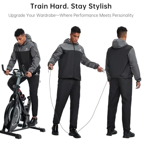 HOTSUIT Sauna Suit for Men Weight Loss Sweat Suits Gym Workout Exercise Sauna Jacket Pant Full Body, Gray, L | Scientific Water Weight Loss thumbnail 3