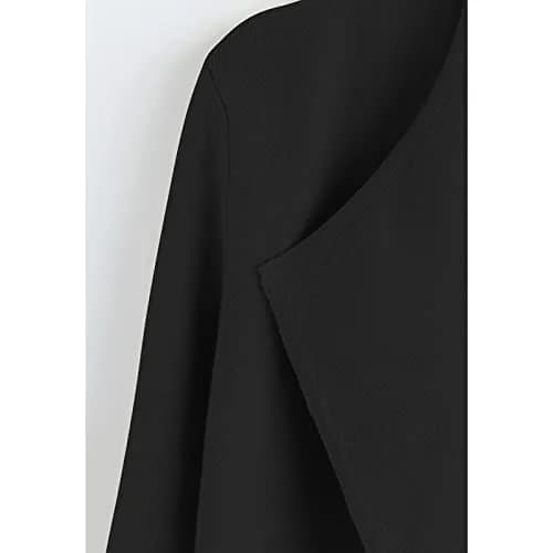 CHICWISH Women's Classy Black Open Front Knit Coat Cardigan Size XS-S | Oversized Fall Layer thumbnail 5