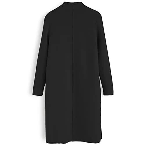 CHICWISH Women's Classy Black Open Front Knit Coat Cardigan Size XS-S | Oversized Fall Layer thumbnail 6