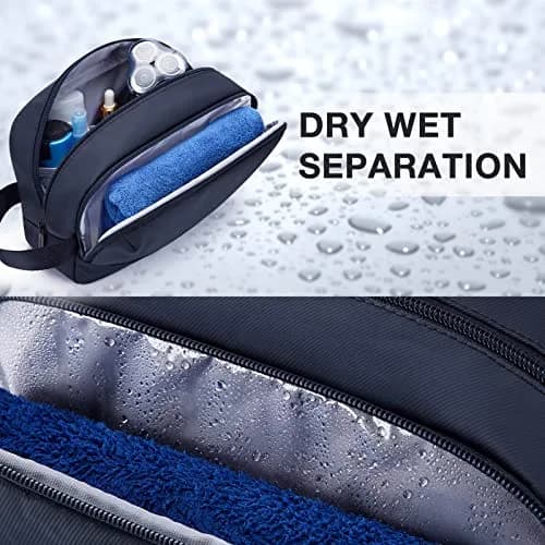 BAGSMART Travel Toiletry Bag for Men, Dopp Kit Water Resistant Navy-Medium | Spacious & Water-Resistant thumbnail 2