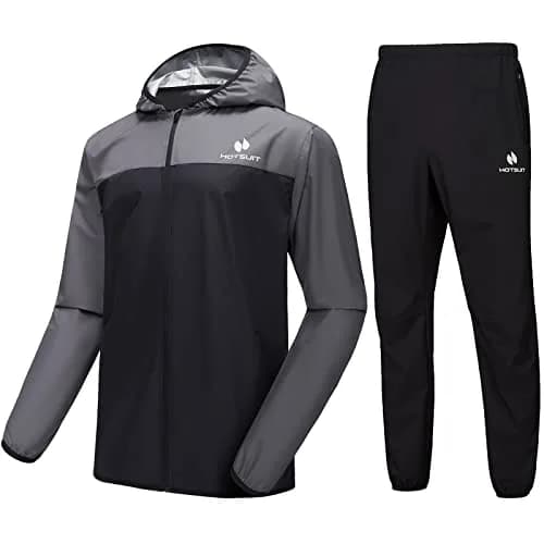 HOTSUIT Sauna Suit for Men Weight Loss Sweat Suits Gym Workout Exercise Sauna Jacket Pant Full Body, Gray, M | Scientific Water Weight Loss thumbnail 1