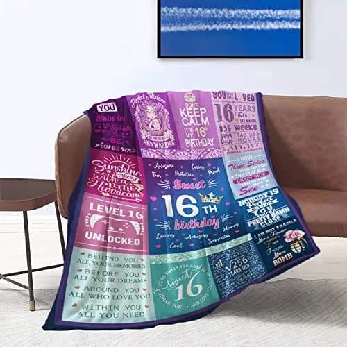 Wisegem Sweet 16 Blanket 60" x 50" | Perfect Gift for 16th Birthday Girl thumbnail 8
