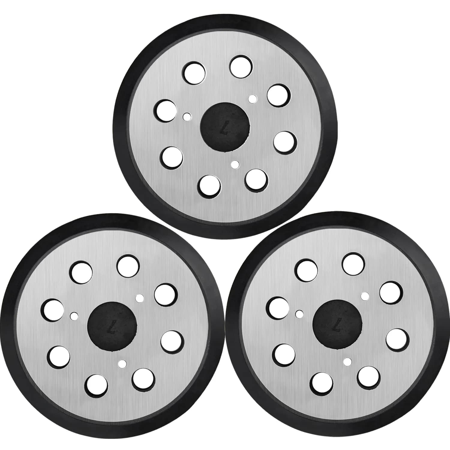 Gnellkoor 5 Inch Orbital Sander Metal Pad Replacement 3 Pack | Durable Metal & Rubber Construction