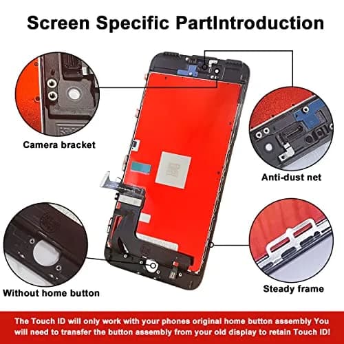 EFAITHFIX Black LCD Screen Replacement for iPhone 7 Plus 5.5 Inch Frame Assembly with Tools Kit | Incell Display thumbnail 2