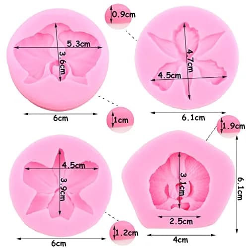 ZiXiang Orchid Flower Silicone Fondant Molds Set Of 4 | Food Grade, BPA-Free, Heat Resistant Up to 446°F thumbnail 4
