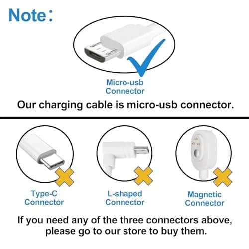 JJMASEE 26ft (7.9m) White Micro USB Extension Cable with Adapter, 2-Pack | Weatherproof Power Cord for Wyze/Blink Cams thumbnail 3