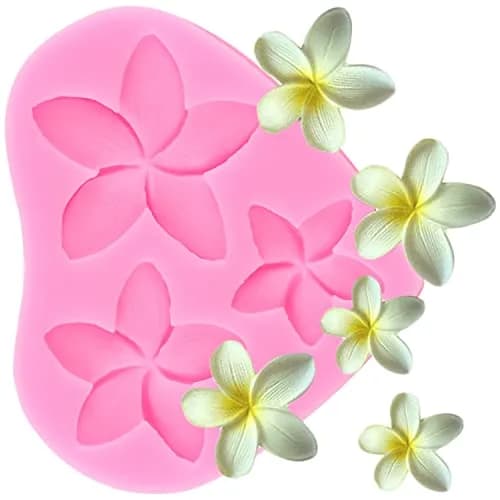 ZiXiang Plumeria Flower Silicone Mold Set | 4-Piece Tropical Flower Fondant & Chocolate Molds thumbnail 5