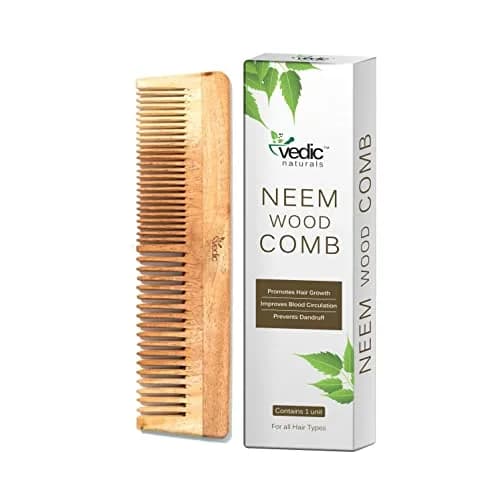 Vedic Naturals Neem Wood Comb (Pack of 2) | Promotes Hair Growth, Reduces Hair Fall & Controls Dandruff thumbnail 1