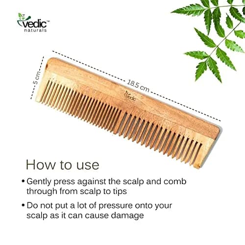 Vedic Naturals Neem Wood Comb (Pack of 2) | Promotes Hair Growth, Reduces Hair Fall & Controls Dandruff thumbnail 5