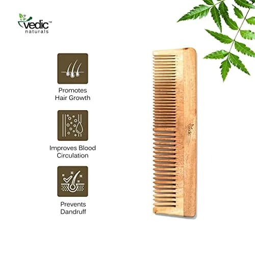 Vedic Naturals Neem Wood Comb (Pack of 2) | Promotes Hair Growth, Reduces Hair Fall & Controls Dandruff thumbnail 3