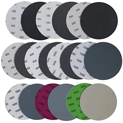 Aewio 5 inch No Hole Sanding Discs 125mm (5 inch) | 40PCS Grit #120-#3000 Wet Dry Sandpaper for Random Orbital Sanders thumbnail 1