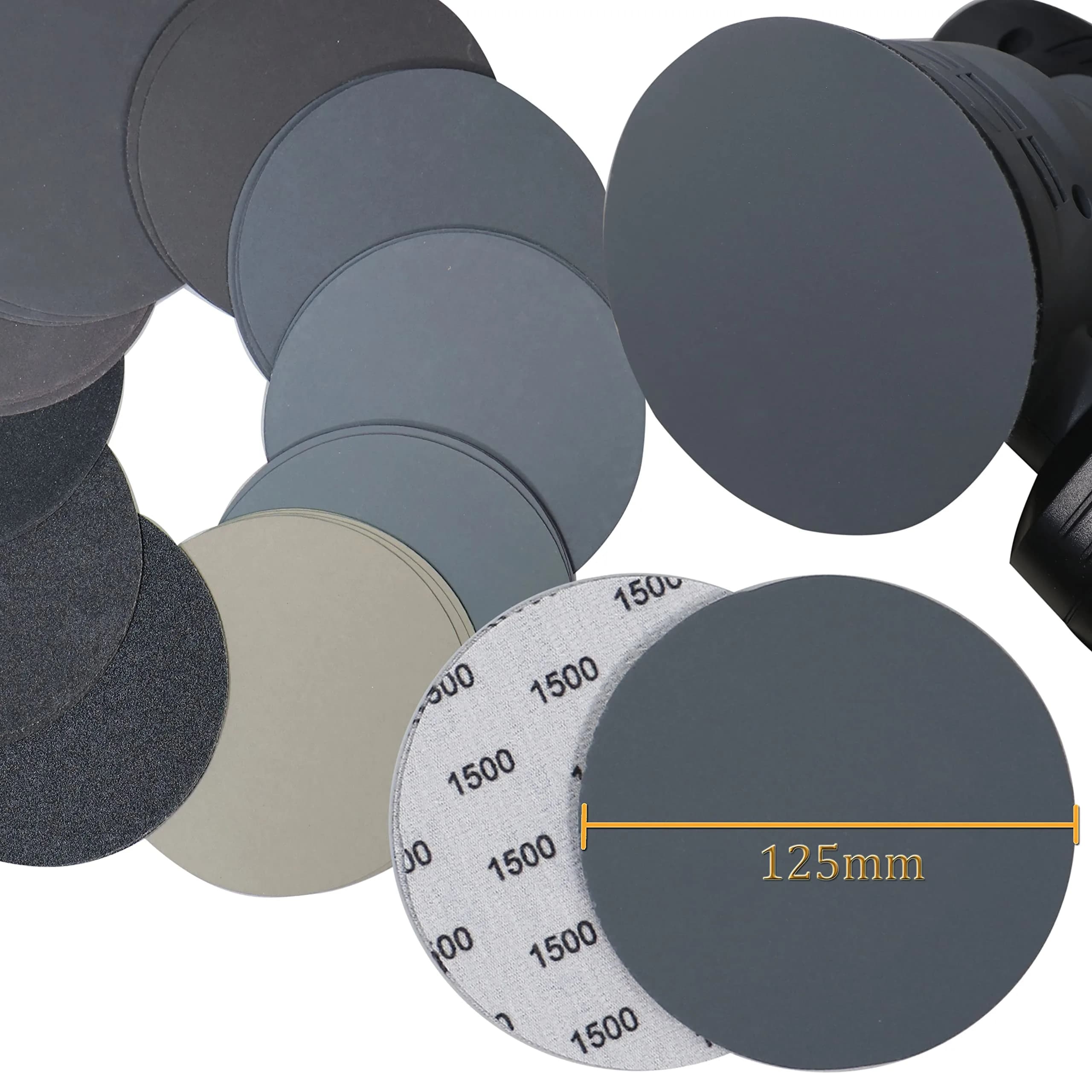 Aewio 5 inch No Hole Sanding Discs 125mm (5 inch) | 40PCS Grit #120-#3000 Wet Dry Sandpaper for Random Orbital Sanders - view 3