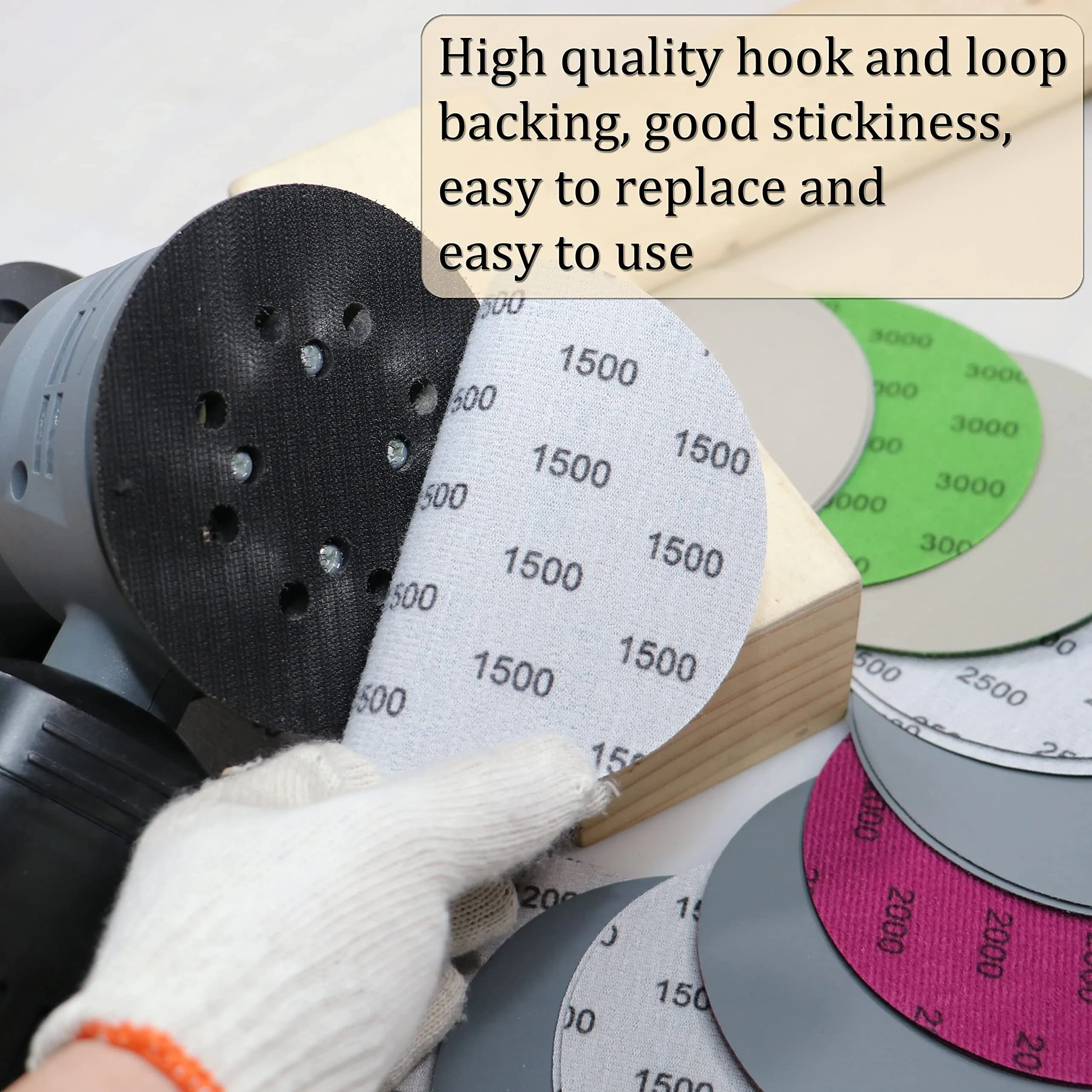 Aewio 5 inch No Hole Sanding Discs 125mm (5 inch) | 40PCS Grit #120-#3000 Wet Dry Sandpaper for Random Orbital Sanders - view 4