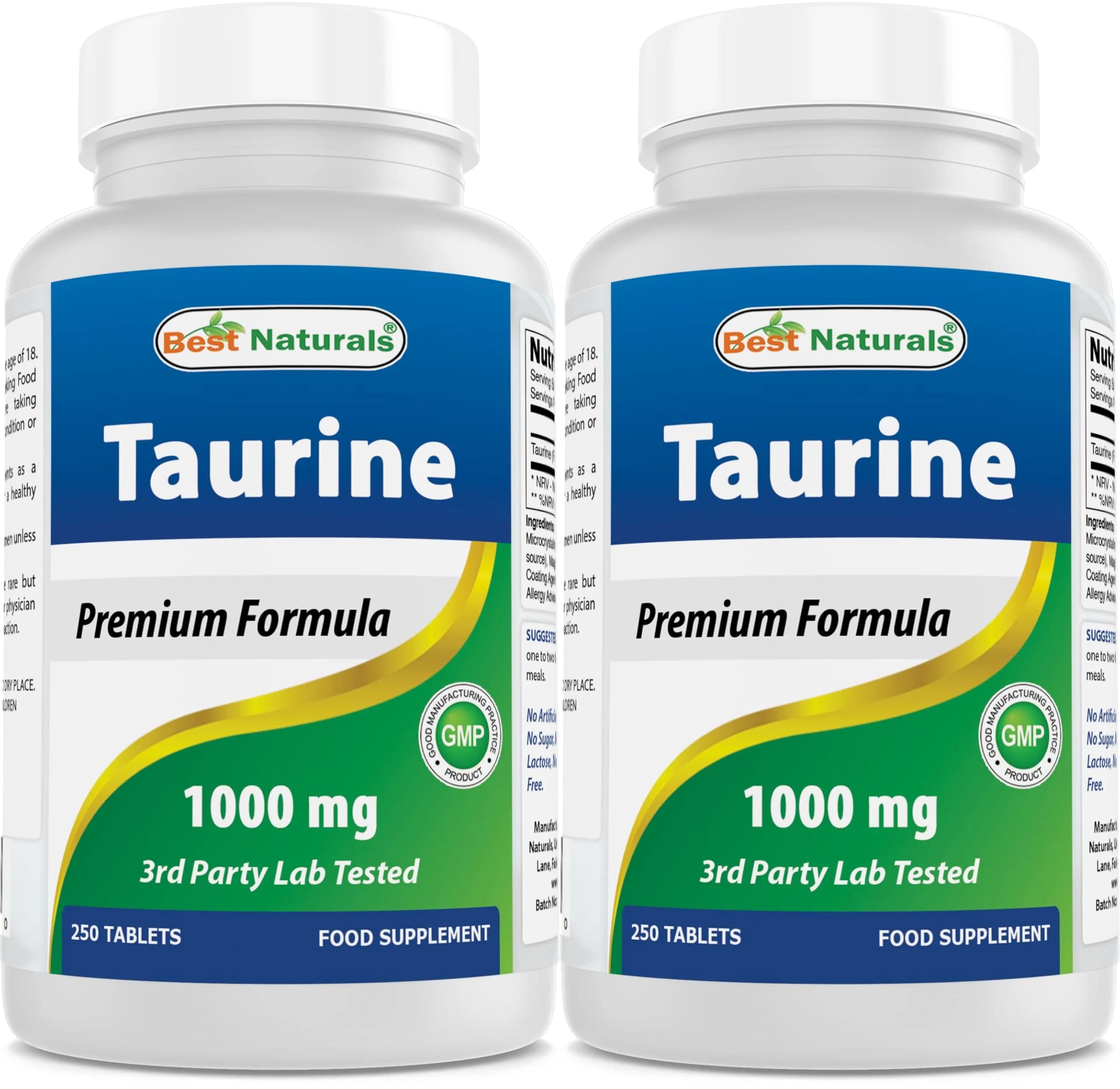 Best Naturals Taurine 1000 mg 250 Tablets | Unflavoured Dietary Supplement for Adults — Tablet