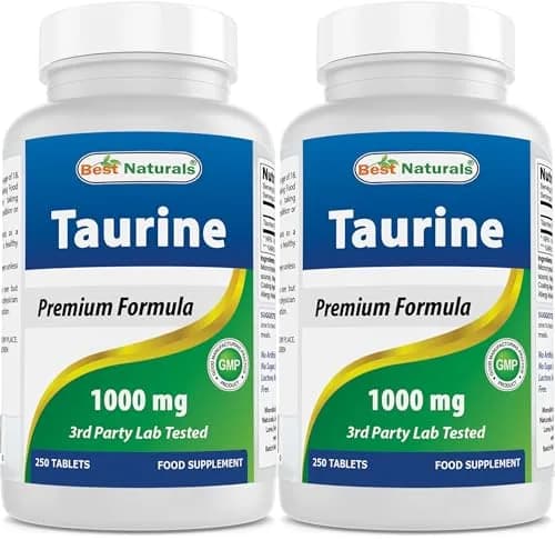 Best Naturals Taurine 1000 mg 250 Tablets | Unflavoured Dietary Supplement for Adults thumbnail 1