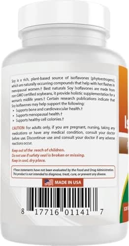 Best Naturals Soy Isoflavones 750 mg | Unflavoured Capsules for Menopause & Hormonal Balance thumbnail 7