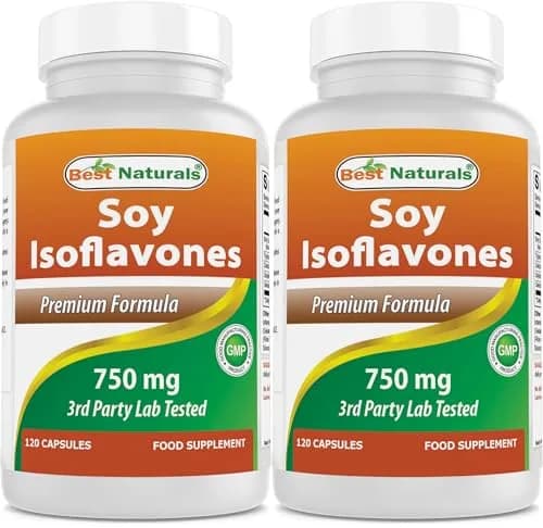 Best Naturals Soy Isoflavones 750 mg 120 Capsules | Non-GMO & Gluten-Free thumbnail 1