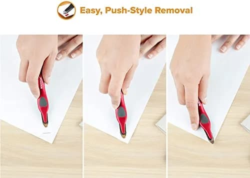 Bostitch Office Professional Magnetic Easy Staple Remover Tool 3 Pack Red Colored Staple Puller Stick | Stapler Remover thumbnail 2