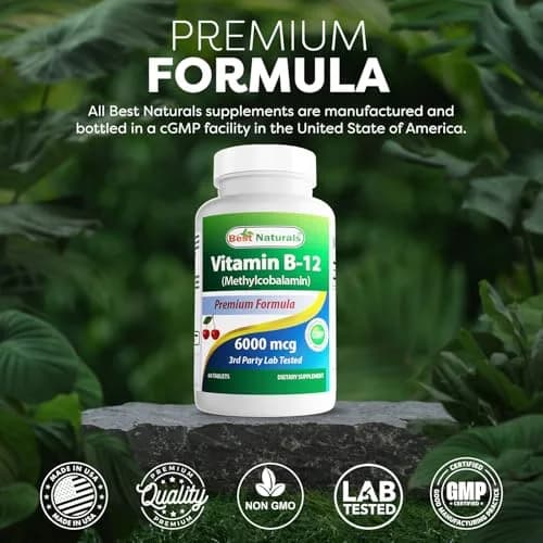 Best Naturals Vitamin B-12 as Methylcobalamin 6000 mcg | Sublingual Tablets for Energy & Nerve Support thumbnail 5