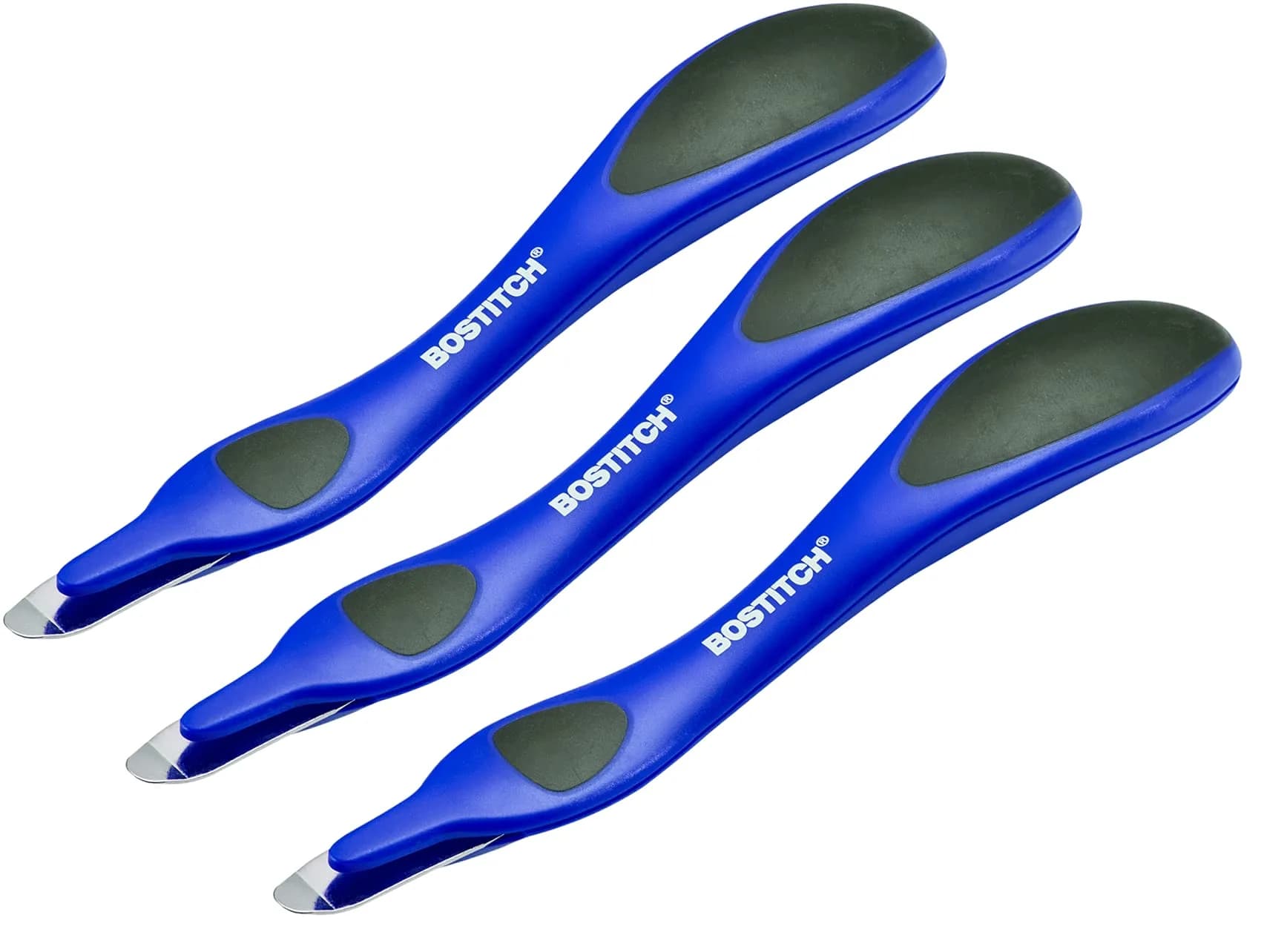 Bostitch Office Professional Easy Staple Remover 3-Pack | Magnetic Tip, Push-Style Mechanism — Blue