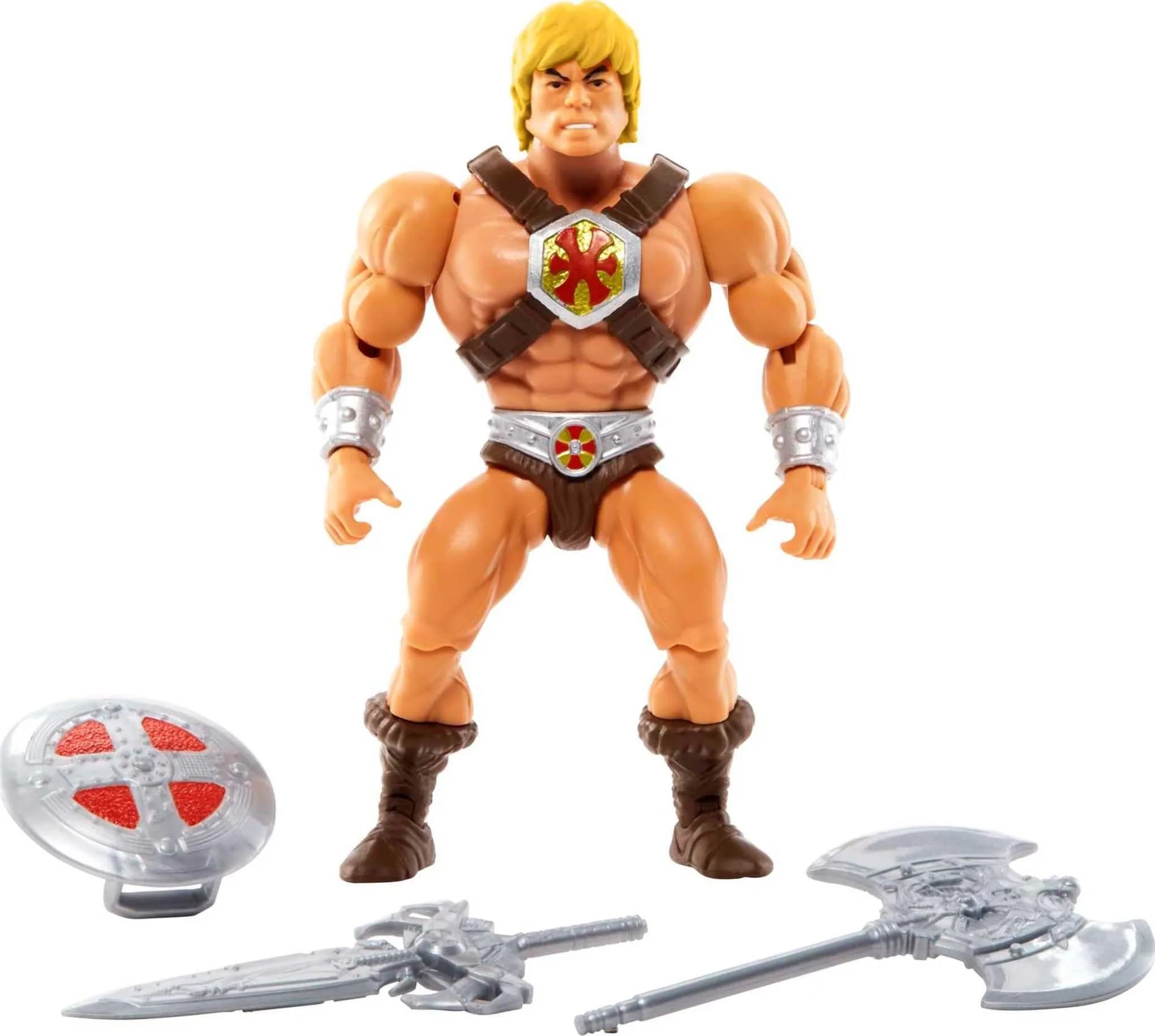 Masters of the Universe Origins He-Man Action Figure 14cm (5.5 Inch) | 16 Moveable Joints for Dynamic Posing - main product image