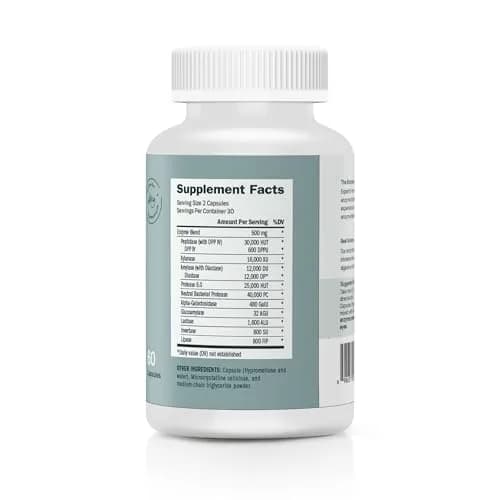 Houston Enzymes TriEnza Digestive Enzyme Supplement 60 Capsules | Supports Gluten, Casein, Soy Digestion thumbnail 2