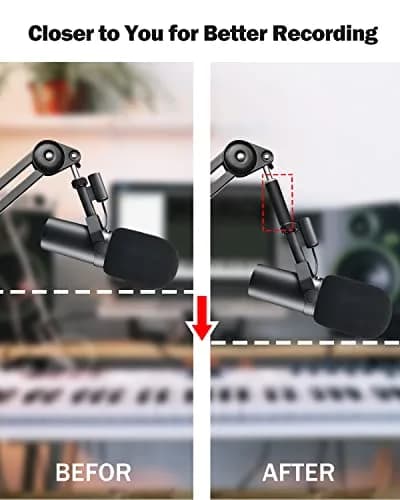 Boseen Microphone Stand Extension Tube Set with Adapters | 4 Pieces, Aluminum Alloy, Black thumbnail 5