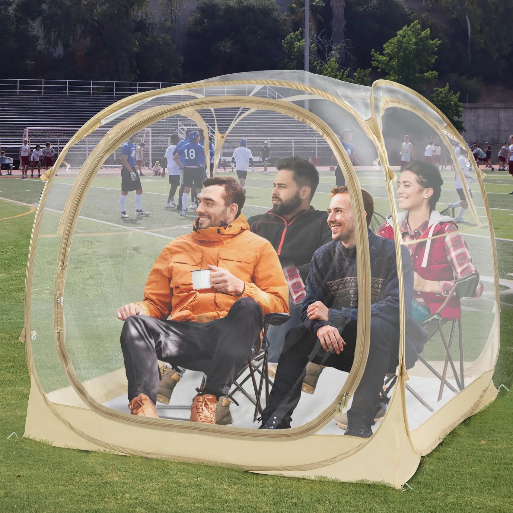 PrivatePod Sports Pod Pop-Up Sports Tent & Weather Tent 83"x83"x65"H | Cold Weather Outdoor Shelter for 4 - main product image