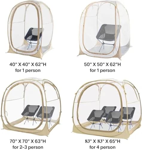 PrivatePod Sports Pod Pop-Up Sports Tent & Weather Tent 83"x83"x65"H | Cold Weather Outdoor Shelter for 4 thumbnail 7