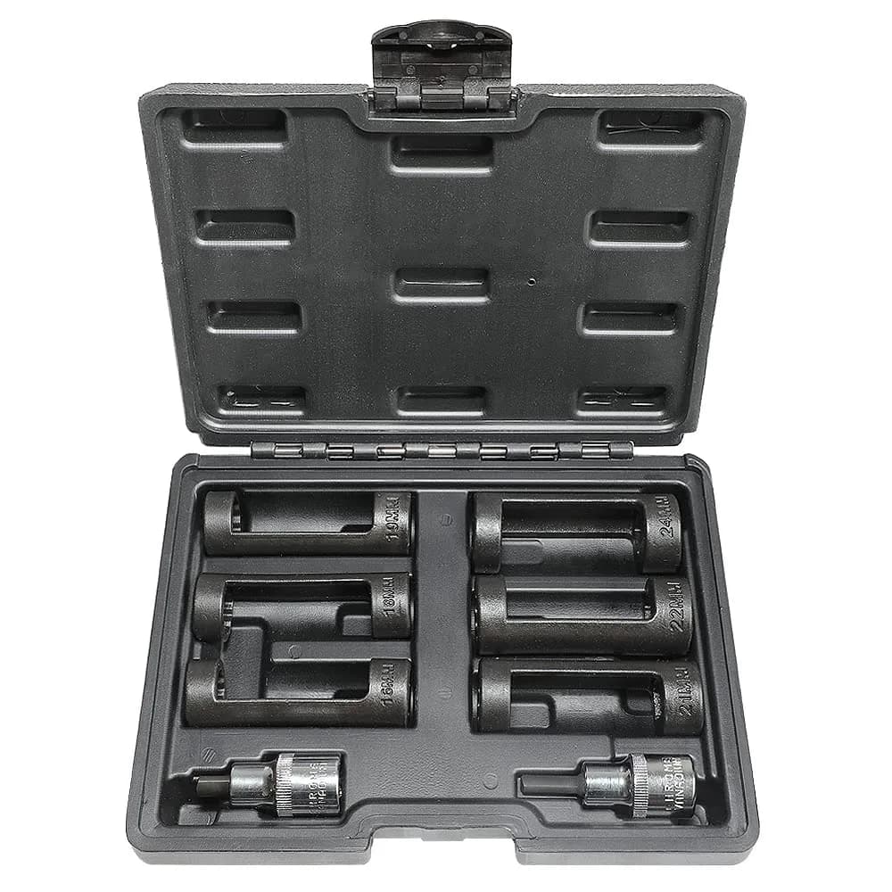 DPTOOL 8pc Strut Nut Socket 16mm 18mm 19mm 21mm 22mm 24mm | 12 Point 1/2" Drive for Suspension Removal