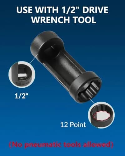 DPTOOL 8pc Strut Nut Socket 16mm 18mm 19mm 21mm 22mm 24mm | 12 Point 1/2" Drive for Suspension Removal thumbnail 6