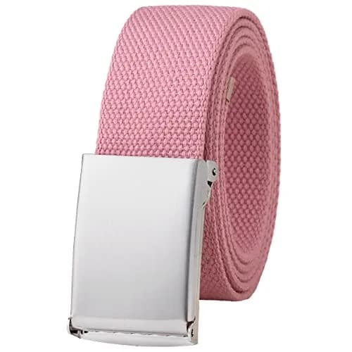 Falari Canvas Web Belt with Silver Buckle, 135cm (53") Cut-to-Fit | Adjustable Casual & Golf Belt thumbnail 1