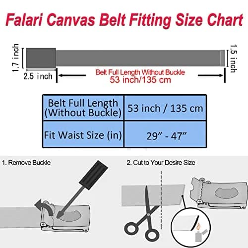 Falari Canvas Web Belt Fully Adjustable Cut to Fit Golf Belt with Flip Top Buckle - Pink | 38mm (1.5 Inch) Width thumbnail 5