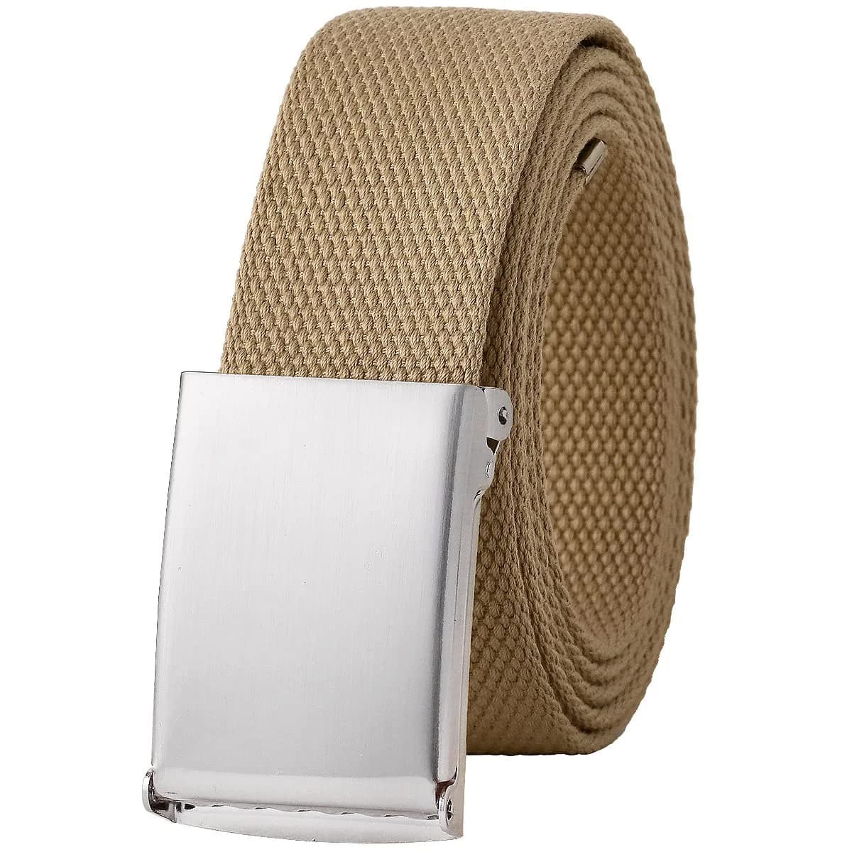 Falari Canvas Web Belt Fully Adjustable 135cm | Stylish Casual Belt with Silver Buckle