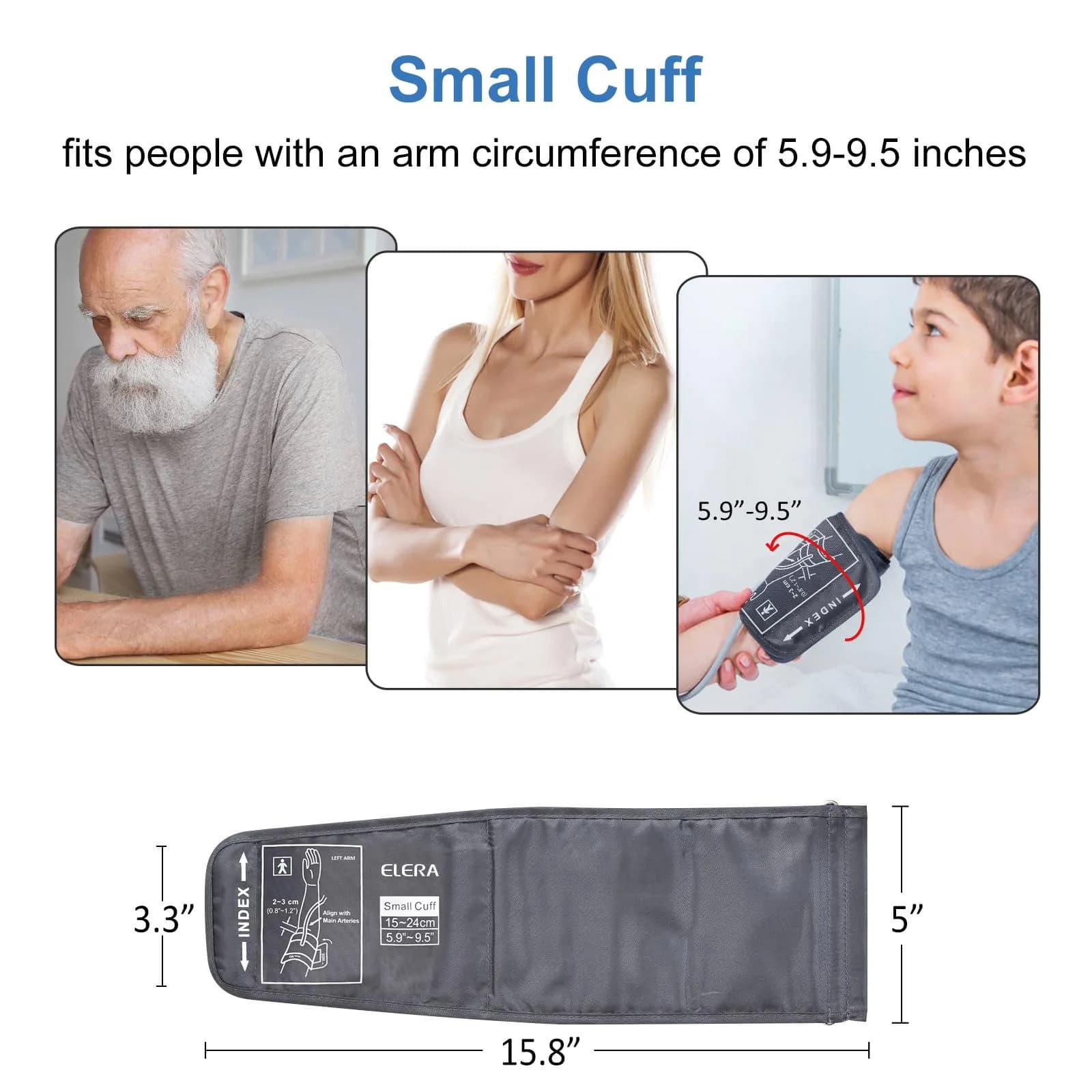 ELERA Pediatric Blood Pressure Cuff for Kids & Women - Small Child Replacement BP Cuff 15cm (5.9") | Compatible with Most Automatic Monitors - view 5