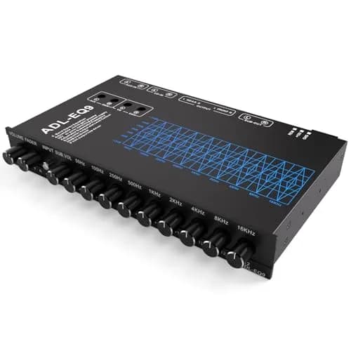 Facmogu 9-Band Car Audio Equalizer EQ with 8V RMS Line Driver, 12V DC thumbnail 1
