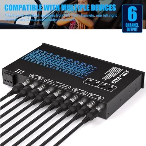 Facmogu 9-Band Car Audio Equalizer EQ with 8V RMS Line Driver, 12V DC thumbnail 6