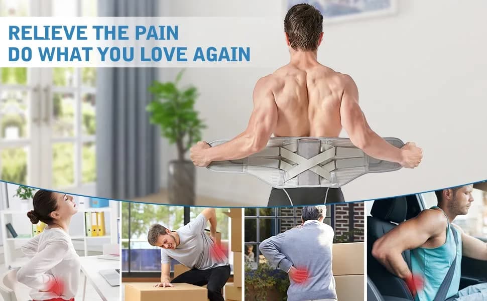 EGJoey Back Brace for Lower Back Pain | Lumbar Support Belt for Men/Women with Adjustable Fit thumbnail 7