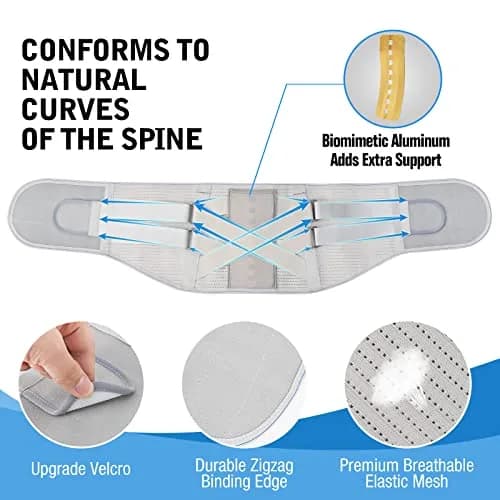 EGJoey Back Brace for Lower Back Pain | Lumbar Support Belt for Men/Women with Adjustable Fit thumbnail 8