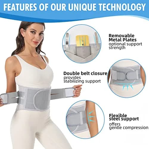 EGJoey Back Brace for Lower Back Pain | Lumbar Support Belt for Men/Women with Adjustable Fit thumbnail 3