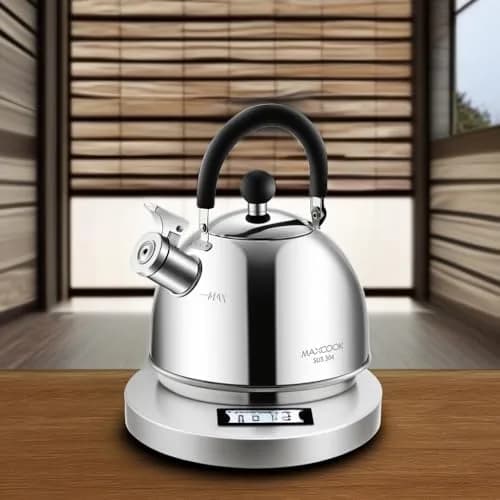 MAXCOOK 304 Stainless Steel Whistling Tea Kettle 2.1 Quart (2L) | Induction Stovetop Safe thumbnail 5