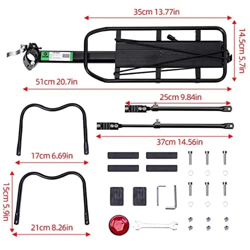 ROCKBROS Rear Bike Rack Adjustable 165 lbs Capacity | Tool-Free Quick-Release Bike Back Rack thumbnail 8