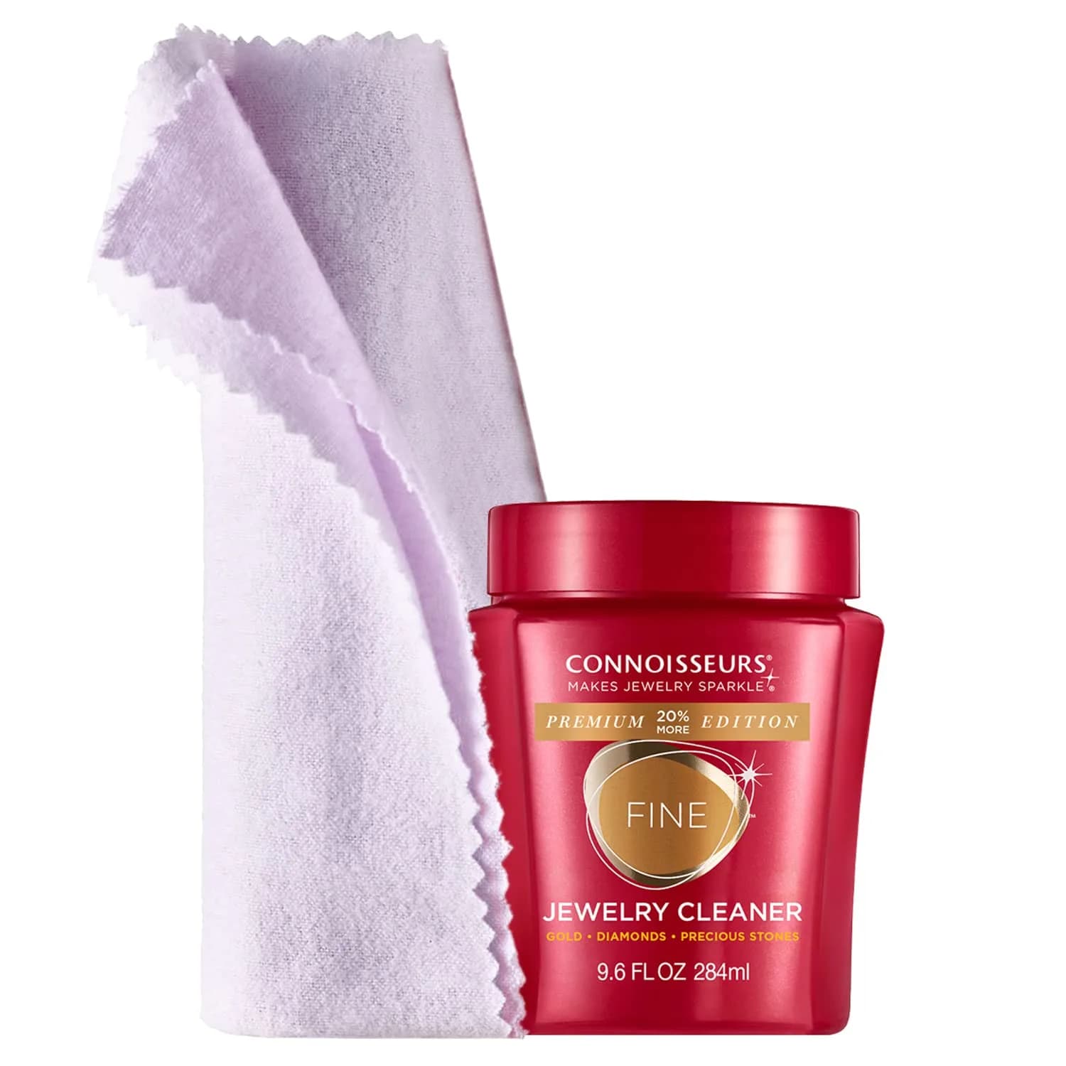 Connoisseurs Fine Jewelry Cleaner Solution 284ml (9.6 Fl Oz) | Ammonia-Free Formula for Gold, Diamonds, Platinum