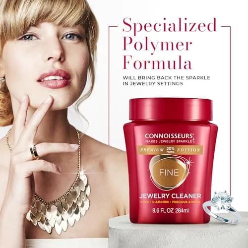 Connoisseurs Fine Jewelry Cleaner Solution 284ml (9.6 Fl Oz) | Ammonia-Free Formula for Gold, Diamonds, Platinum thumbnail 5