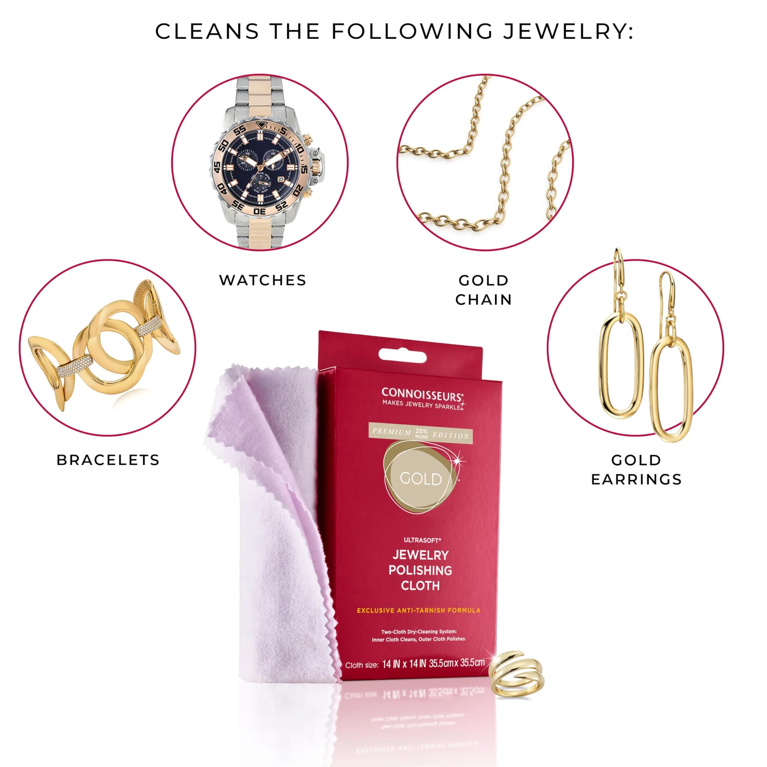 Connoisseurs Fine Jewelry Cleaner Solution 284ml (9.6 Fl Oz) | Ammonia-Free Formula for Gold, Diamonds, Platinum - view 8