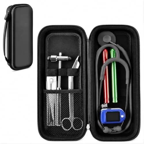 ALKOO Professional Healthcare Stethoscope Case for 3M Littmann Classic III/Cardiology IV, Black (11" L x 4.7" W x 2.4" H) | Protects Your Essential Medical Tool thumbnail 1