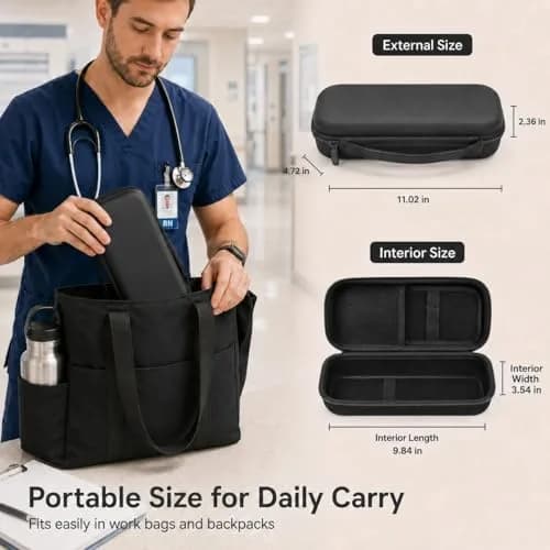 ALKOO Professional Healthcare Stethoscope Case for 3M Littmann Classic III/Cardiology IV, Black (11" L x 4.7" W x 2.4" H) | Protects Your Essential Medical Tool thumbnail 5